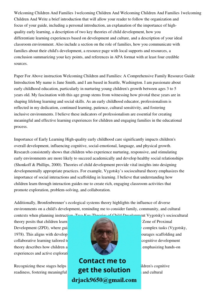 Write a brief introduction that will allow your reader to follow the organization and focus of your guide, including a personal introduction, an explanation of 