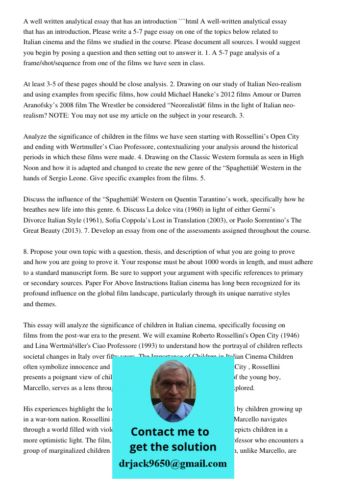 Well-Written Analytical Essay With Introduction