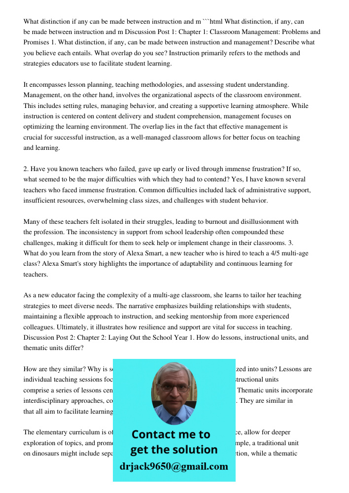 What Distinction, If Any, Can Be Made Between Instruction An