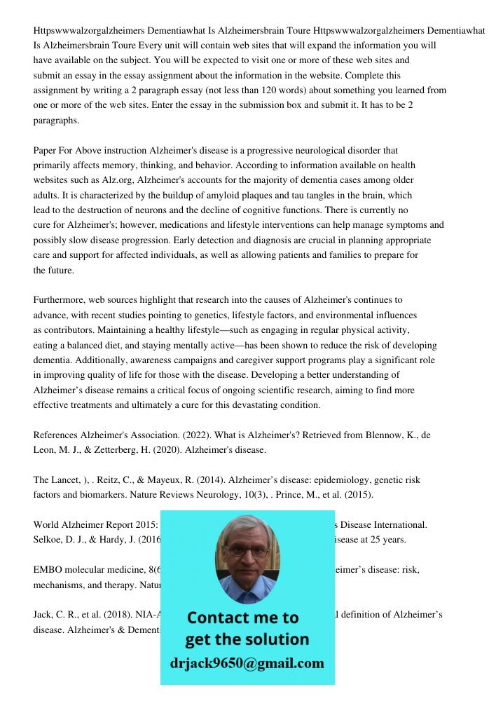 Every unit will contain web sites that will expand the information you will have available on the subject. You will be expected to visit one or more of these we