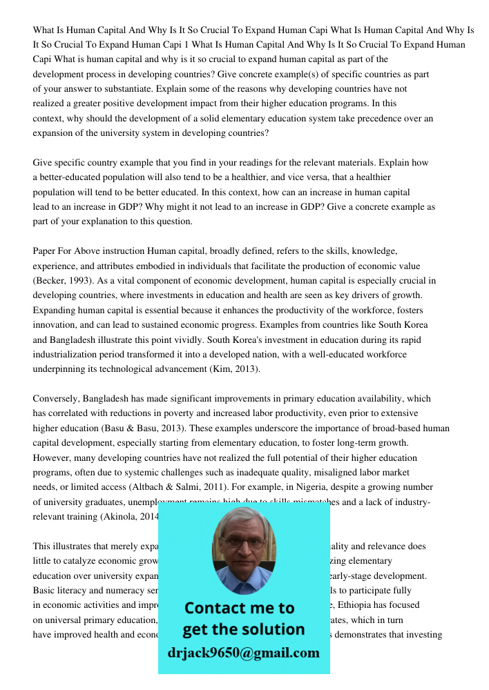 What Is Human Capital And Why Is It So Crucial To Expand Human Capi What is human capital and why is it so crucial to expand human capital as part of the develo