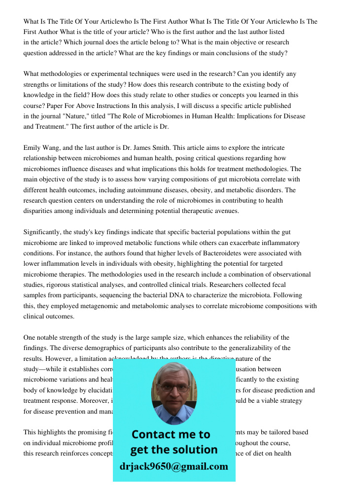 What is the title of your article? Who is the first author and the last author listed in the article? Which journal does the article belong to? What is the main