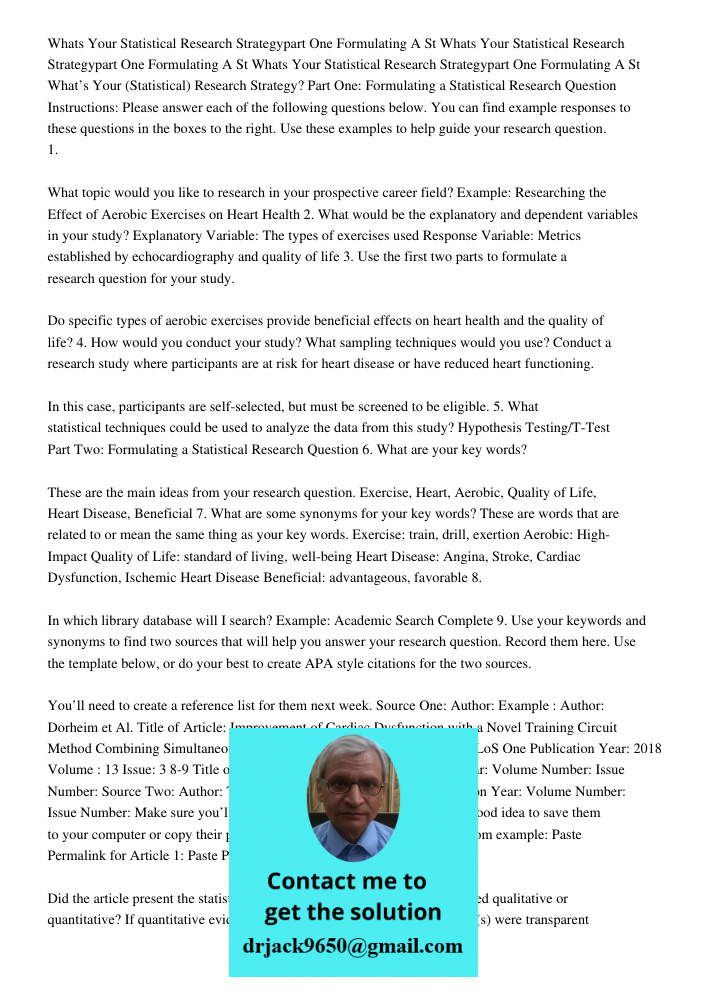 Whats Your Statistical Research Strategypart One Formulating A St What’s Your (Statistical) Research Strategy? Part One: Formulating a Statistical Research Ques