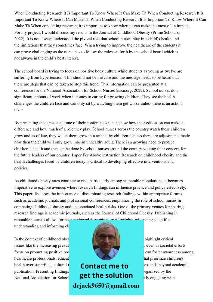 When Conducting Research It Is Important To Know Where It Can Make Th When conducting research, it is important to know where it can make the most of an impact.