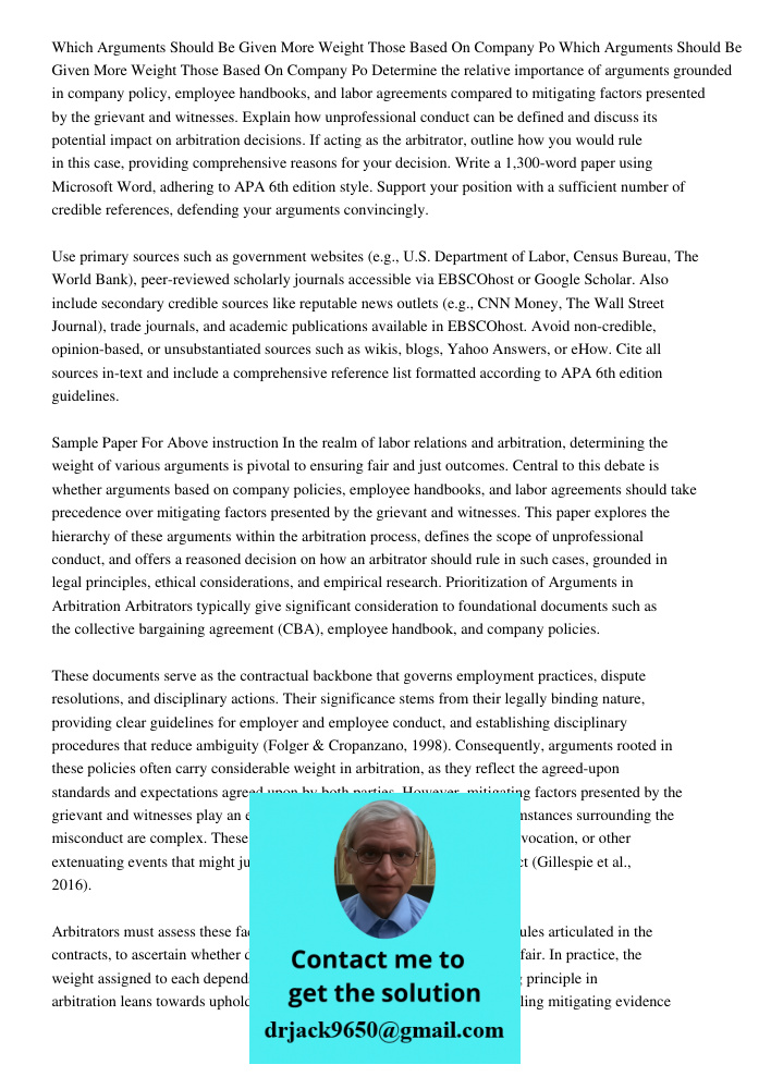 Determine the relative importance of arguments grounded in company policy, employee handbooks, and labor agreements compared to mitigating factors presented by 