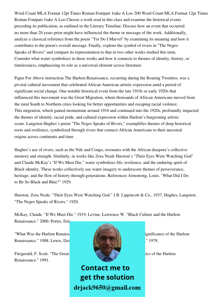 Choose a work read in this class and examine the historical events preceding its publication, as outlined in the Literary Timeline. Discuss how an event that oc