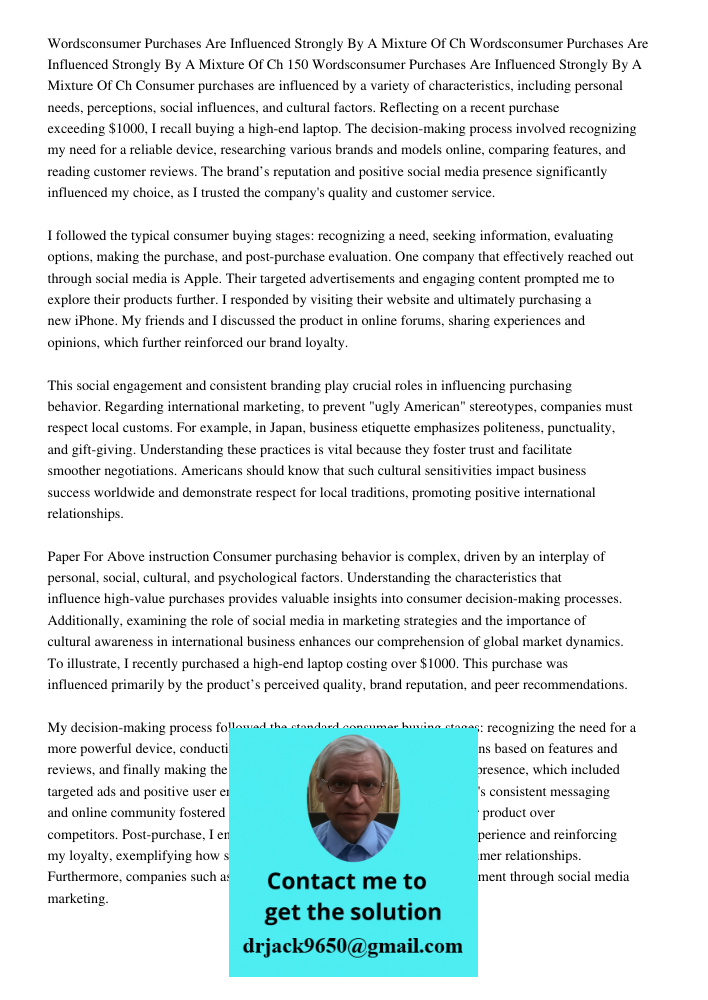 Wordsconsumer Purchases Are Influenced Strongly By A Mixture Of Ch Consumer purchases are influenced by a variety of characteristics, including personal needs, 