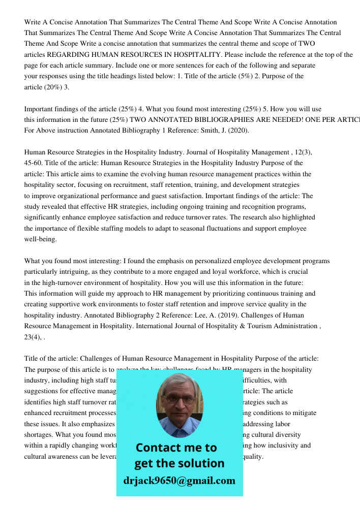 Write A Concise Annotation That Summarizes The Central Theme And Scope Write a concise annotation that summarizes the central theme and scope of TWO articles RE