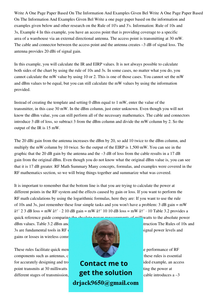 Write a one page paper based on the information and examples given below and other research on the Rule of 10's and 3's. Information: Rule of 10s and 3s, Exampl