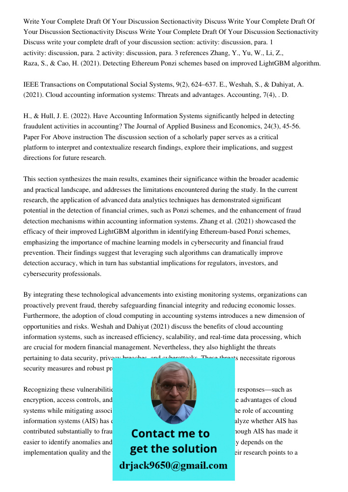 Write Your Complete Draft Of Your Discussion Sectionactivity Discuss write your complete draft of your discussion section: activity: discussion, para. 1 activit