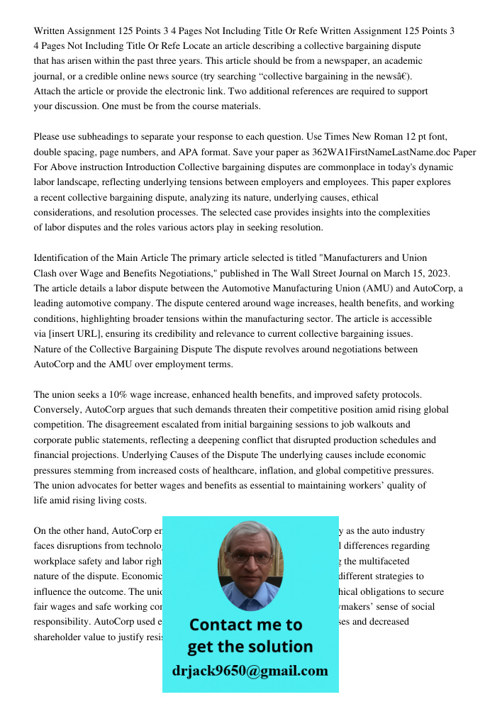 Locate an article describing a collective bargaining dispute that has arisen within the past three years. This article should be from a newspaper, an academic j