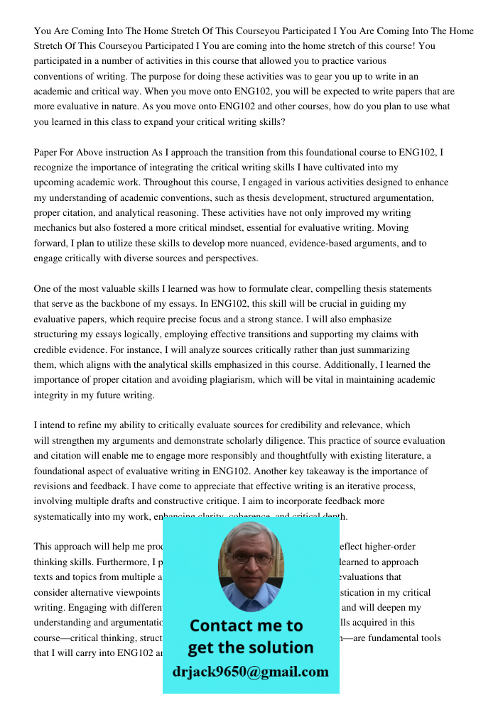 You are coming into the home stretch of this course! You participated in a number of activities in this course that allowed you to practice various conventions 