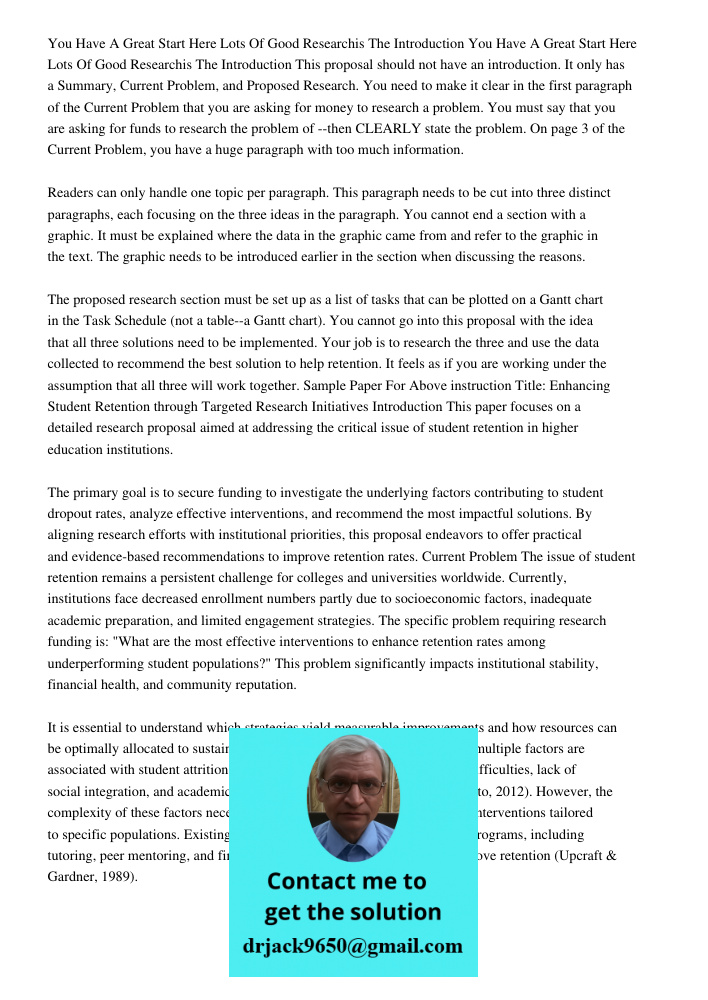 This proposal should not have an introduction. It only has a Summary, Current Problem, and Proposed Research. You need to make it clear in the first paragraph o
