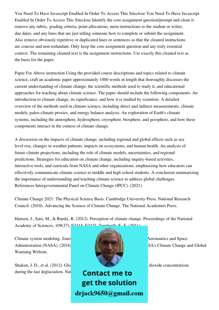 Identify the core assignment question/prompt and clean it: remove any rubric, grading criteria, point allocations, meta-instructions to the student or writer, d