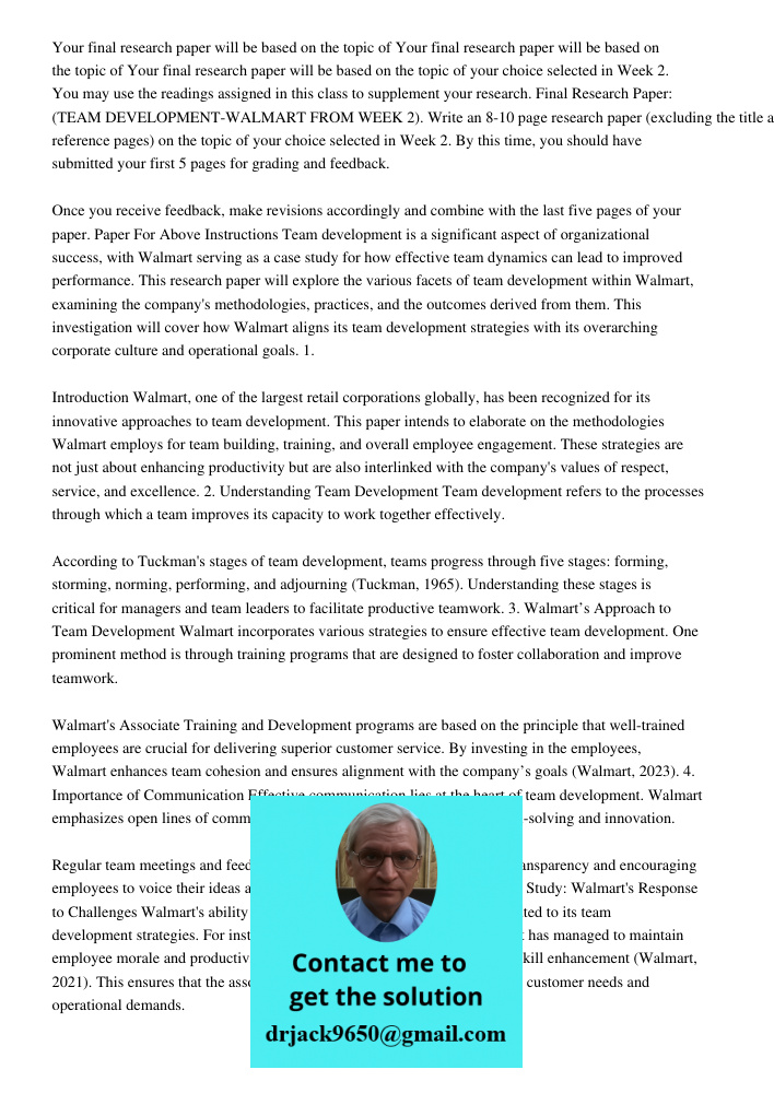Your final research paper will be based on the topic of your choice selected in Week 2. You may use the readings assigned in this class to supplement your resea