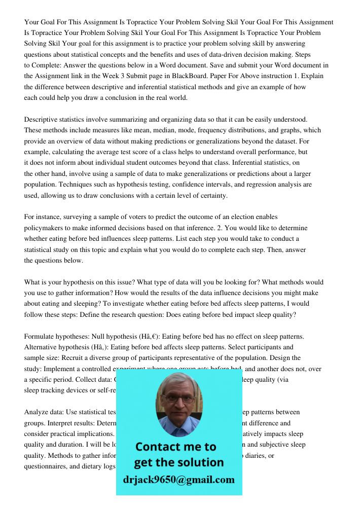 Your Goal For This Assignment Is Topractice Your Problem Solving Skil Your goal for this assignment is to practice your problem solving skill by answering quest