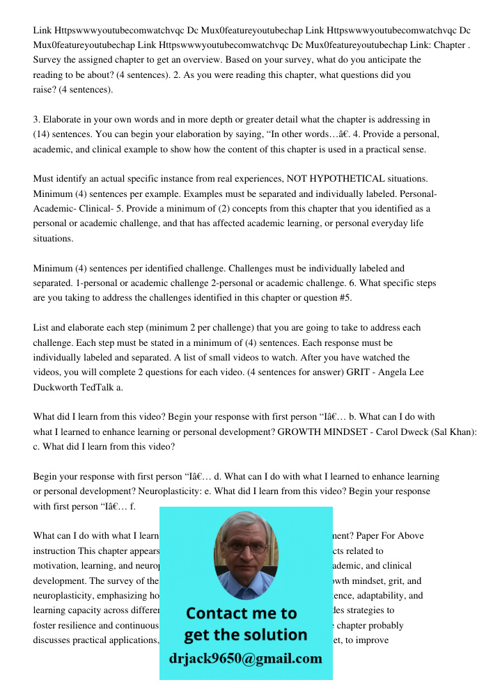 Link Httpswwwyoutubecomwatchvqc Dc Mux0featureyoutubechap Link: Chapter . Survey the assigned chapter to get an overview. Based on your survey, what do you anti